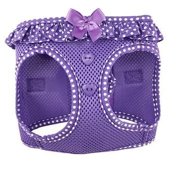 American River Choke-Free Dog Harness: Paisley Purple Polka Dot Design for Small Breeds
