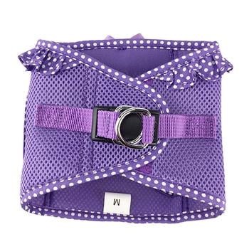American River Choke-Free Dog Harness: Paisley Purple Polka Dot Design for Small Breeds