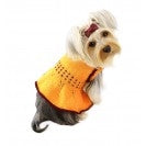 Adorable Hand-Knitted Dog Sweater Dress with Dotted Waist and D-Ring