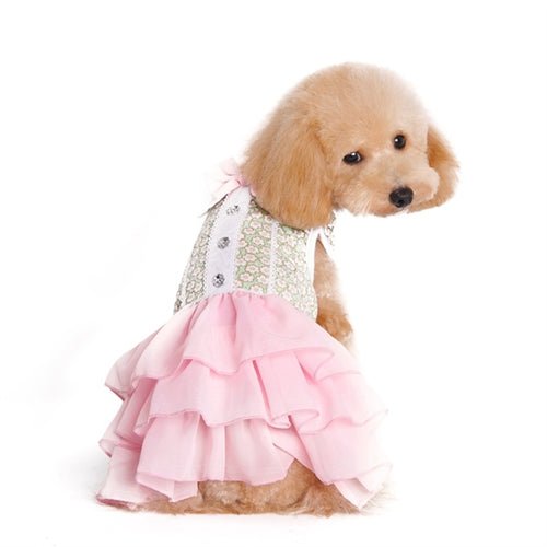 Elegant Roaring Twenties Gatsby Pet Dress with Rhinestones & Ruffle Skirt